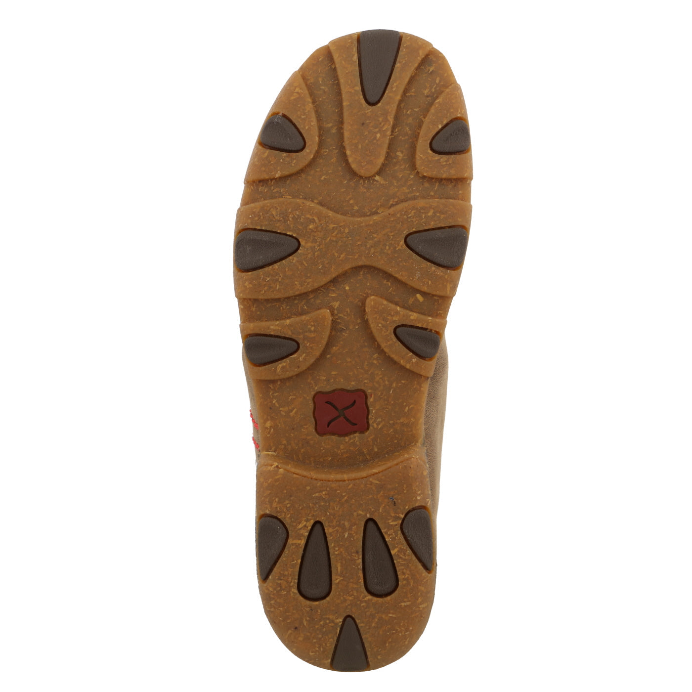 Twisted X MDM0092 chukka driving moc showing the molded rubber outsole blended with rice husk