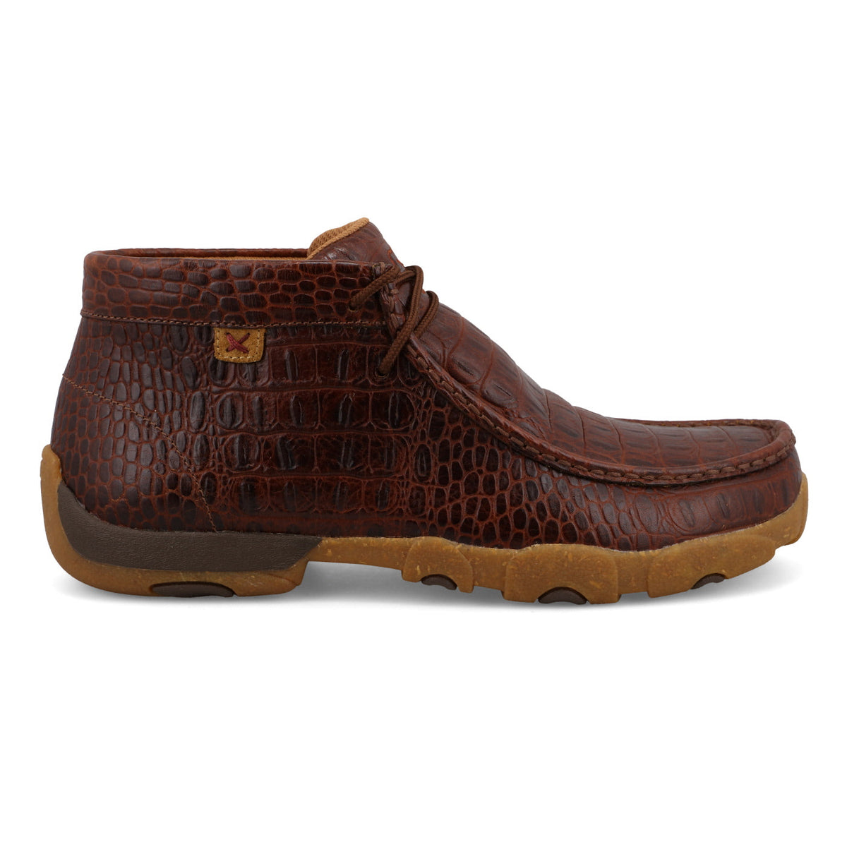 Twisted X MDM0103 men's chukka driving moc in ginger caiman print, view 4