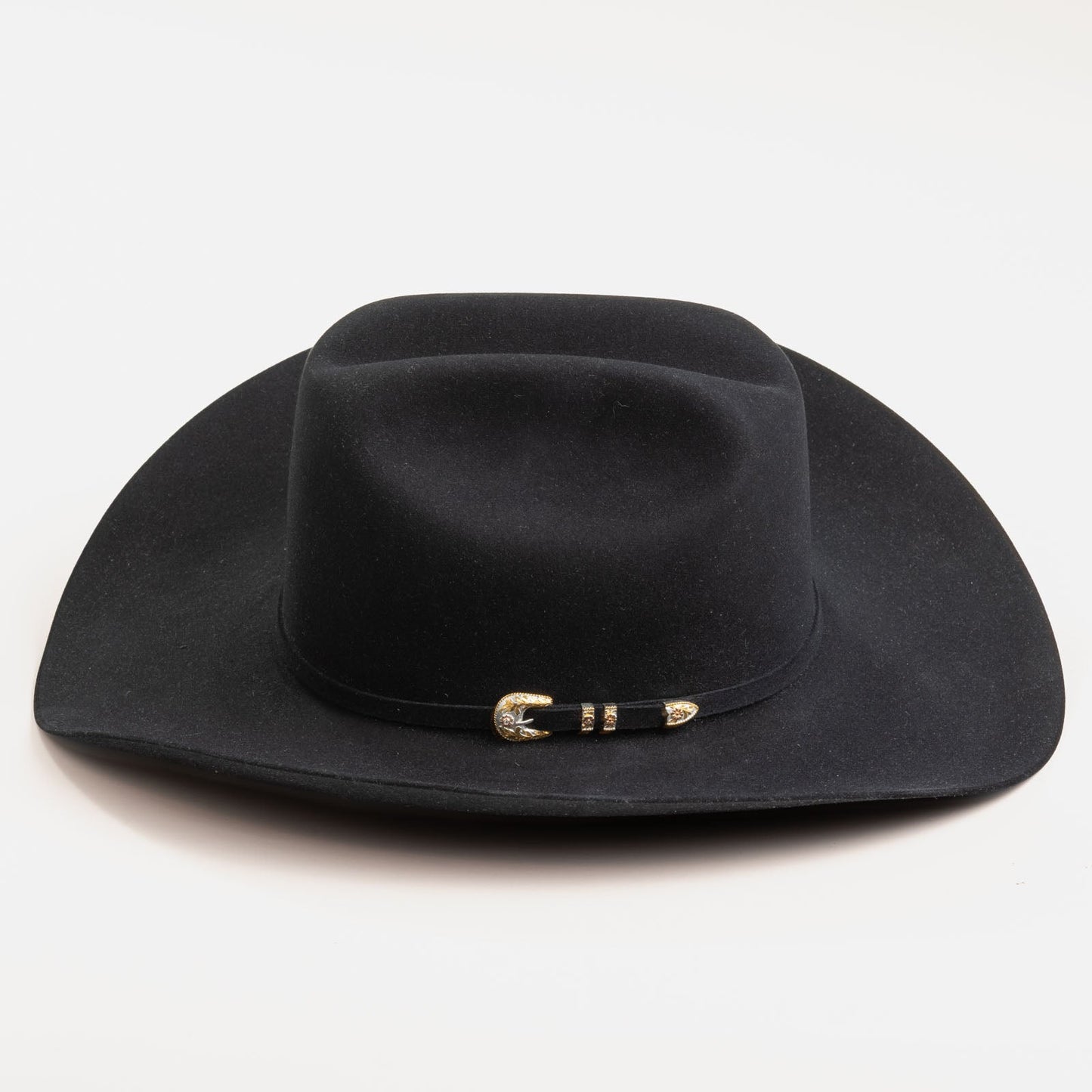 Larry Mahan 500X Superior black fur felt cowboy hat, left side angle