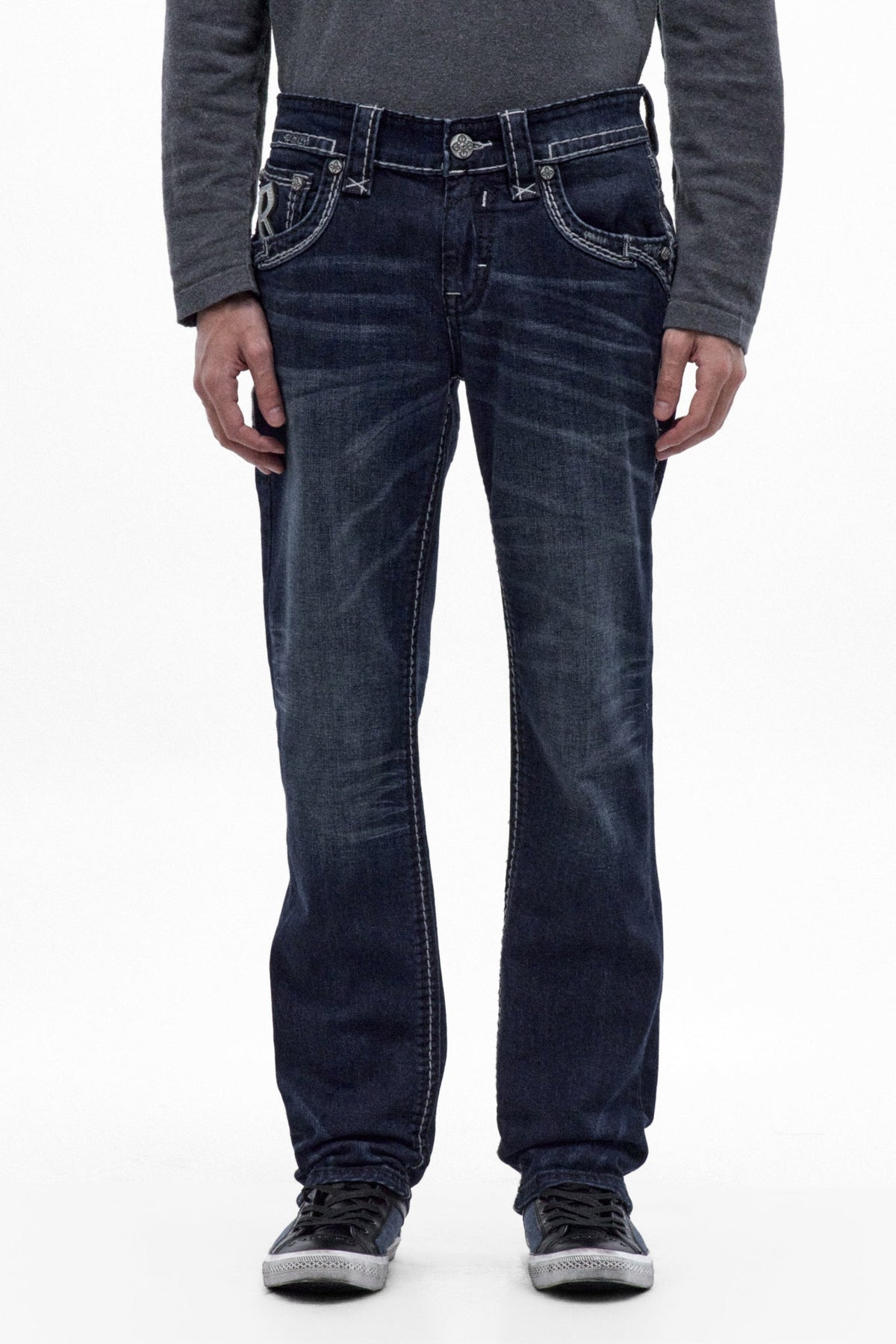 Rock Revival Men's Michael Dark Blue Straight Leg Jean RP5789J201R - photo 1