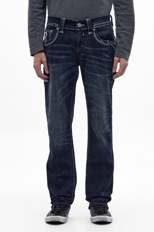 Rock Revival Men's Michael Dark Blue Straight Leg Jean RP5789J201R - photo 1