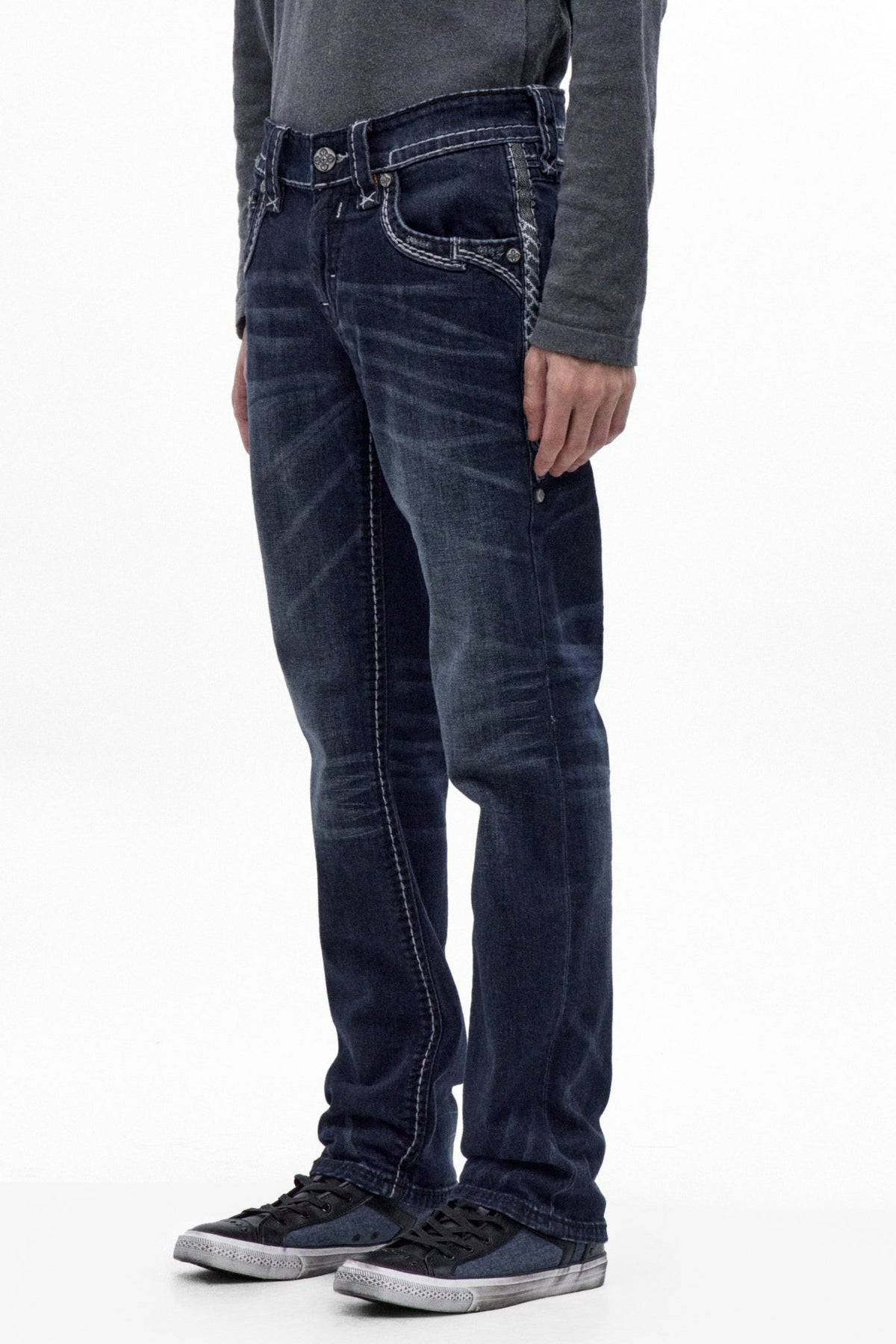 Rock Revival Men's Michael Dark Blue Straight Leg Jean RP5789J201R - photo 2