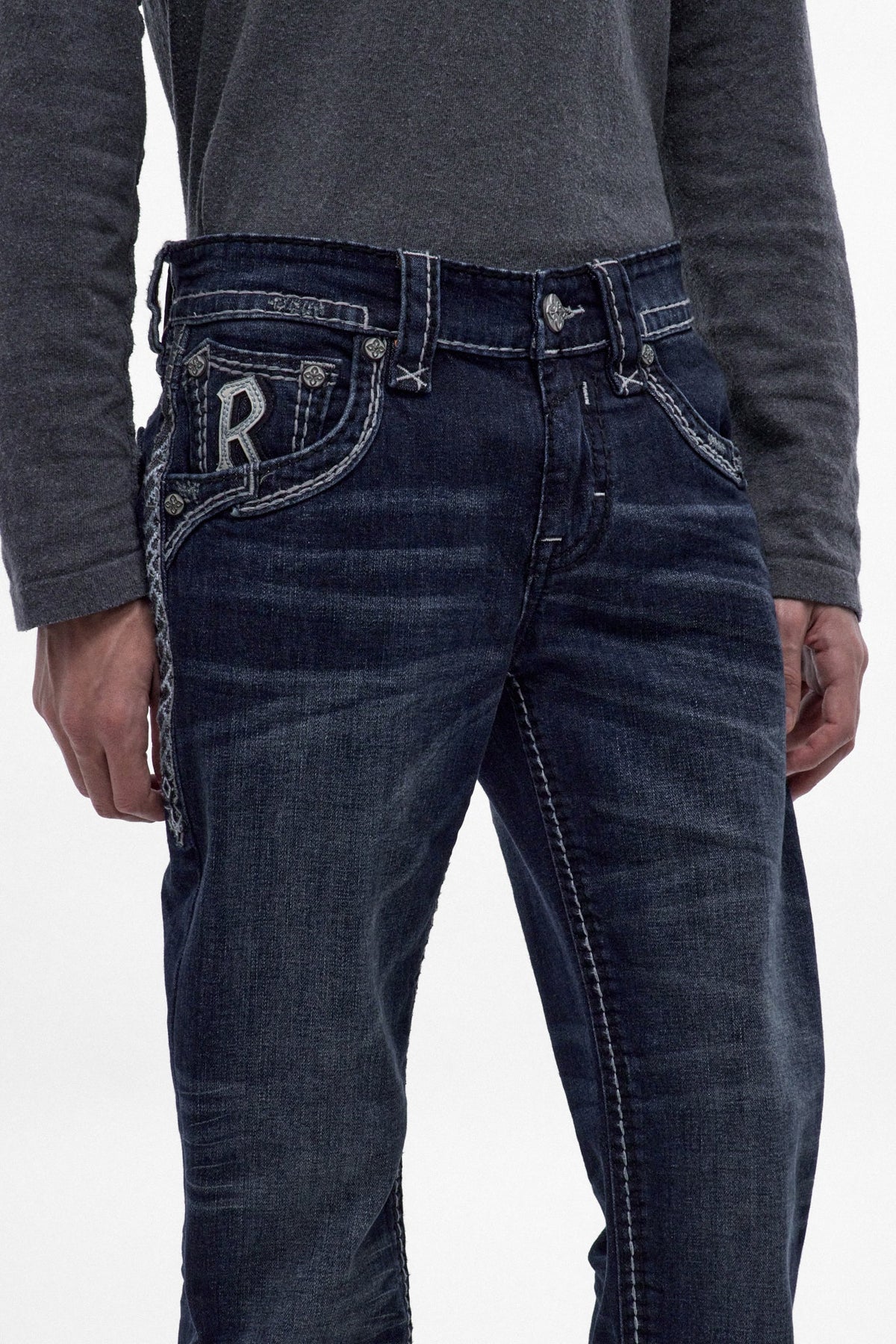 Rock Revival Men's Michael Dark Blue Straight Leg Jean RP5789J201R - photo 5