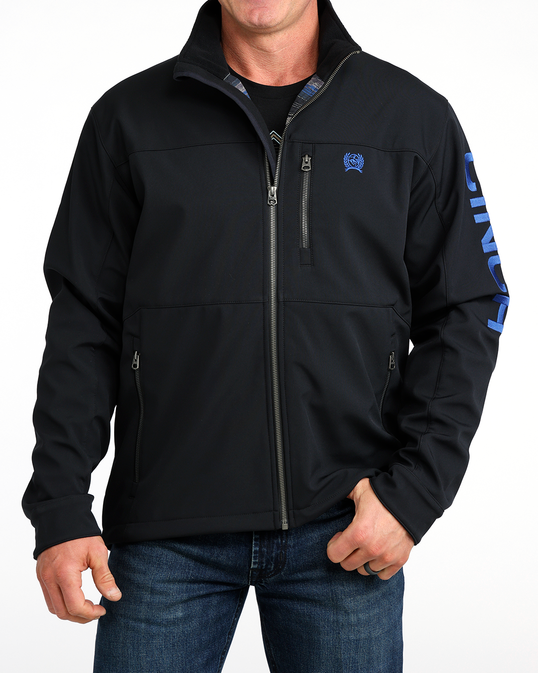 Cinch Men's Bonded Jacket MWJ1945001 in Black, front view