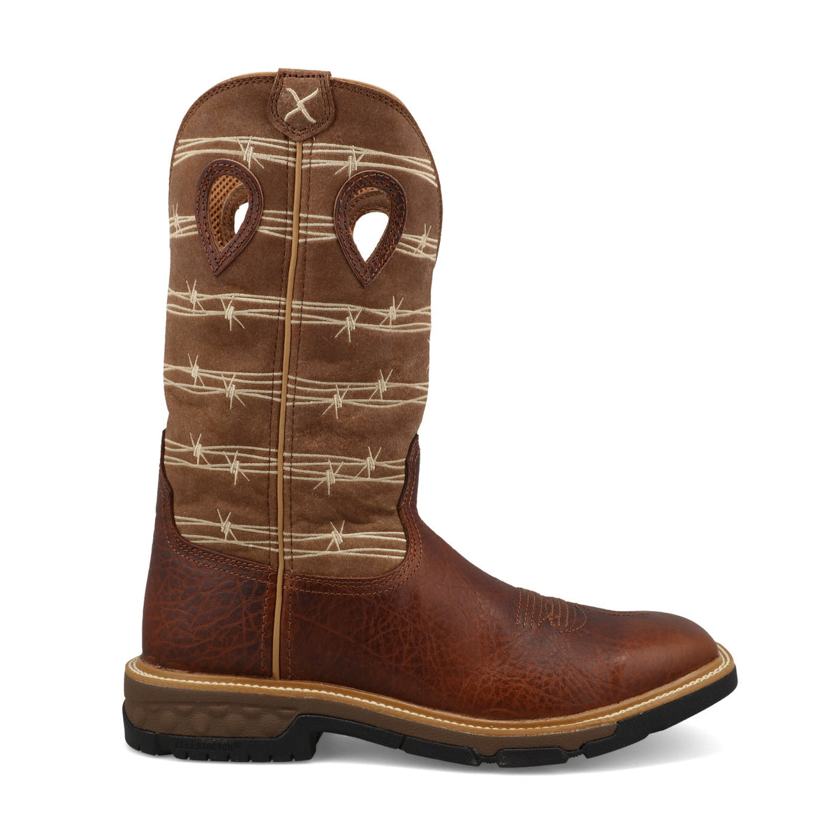 Twisted X MXB0010 western work boot showing the 12 inch leatherTWX shaft