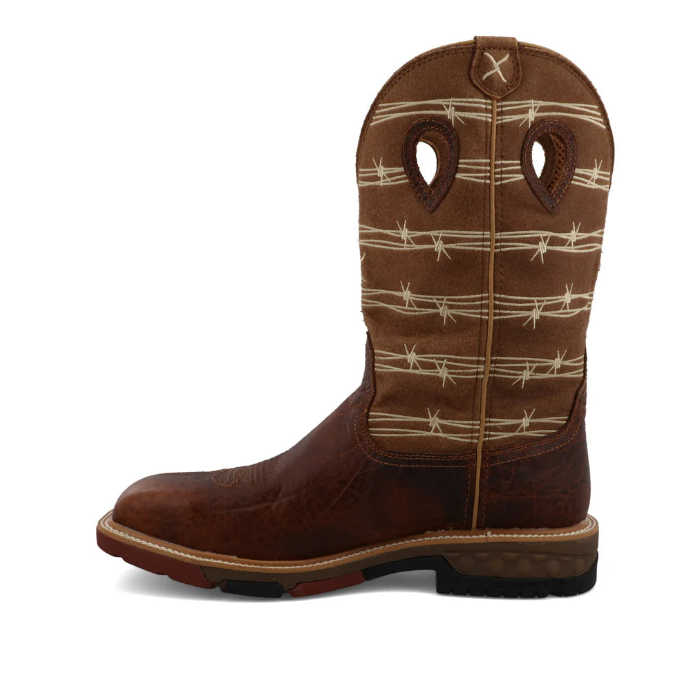 TWISTED X  Men's Rustic Brown& Lion Tan Work Boot MXB0010
