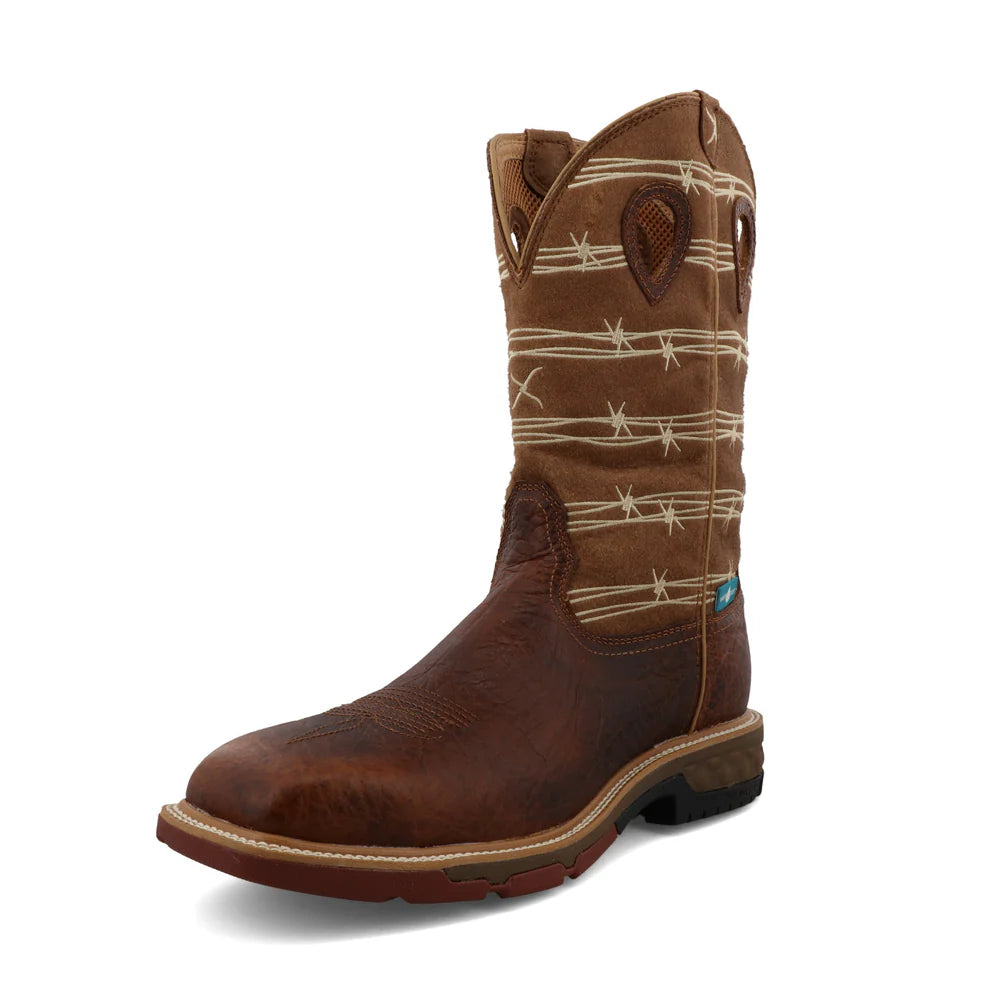 TWISTED X  Men's Rustic Brown& Lion Tan Work Boot MXB0010