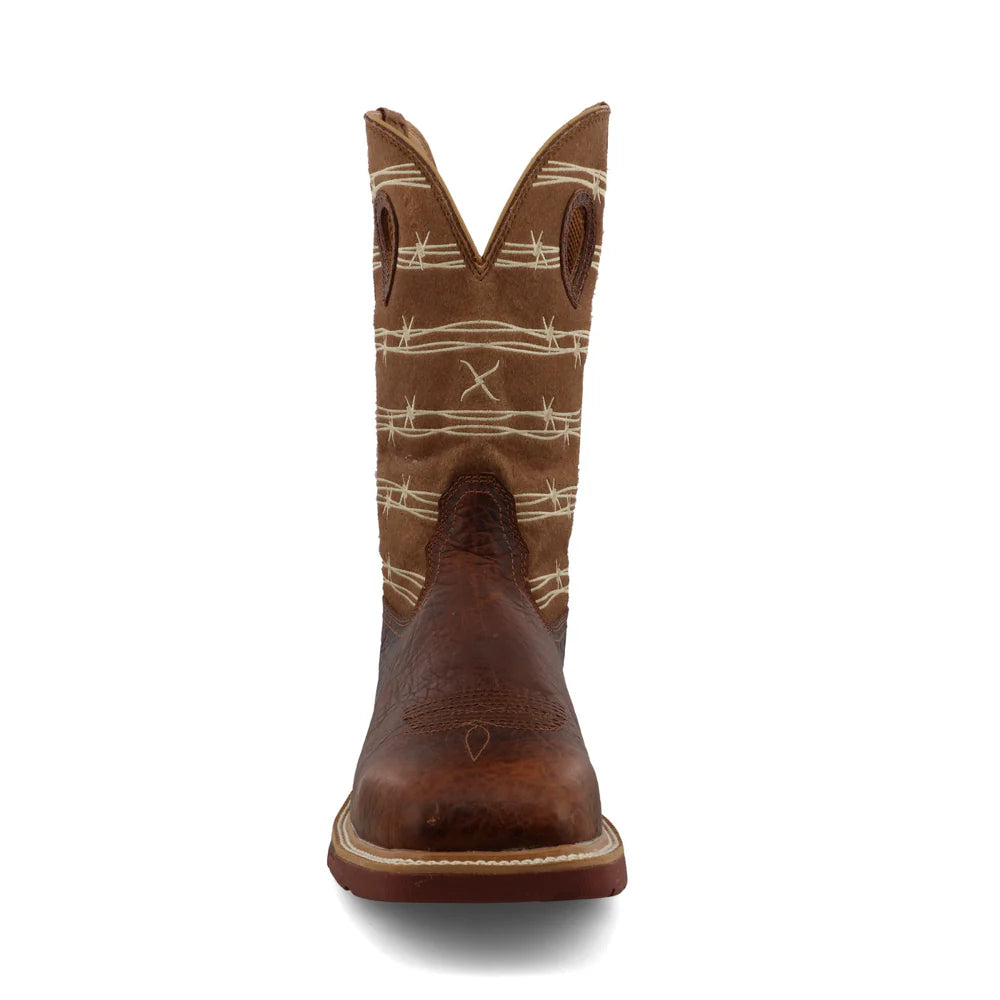 TWISTED X  Men's Rustic Brown& Lion Tan Work Boot MXB0010
