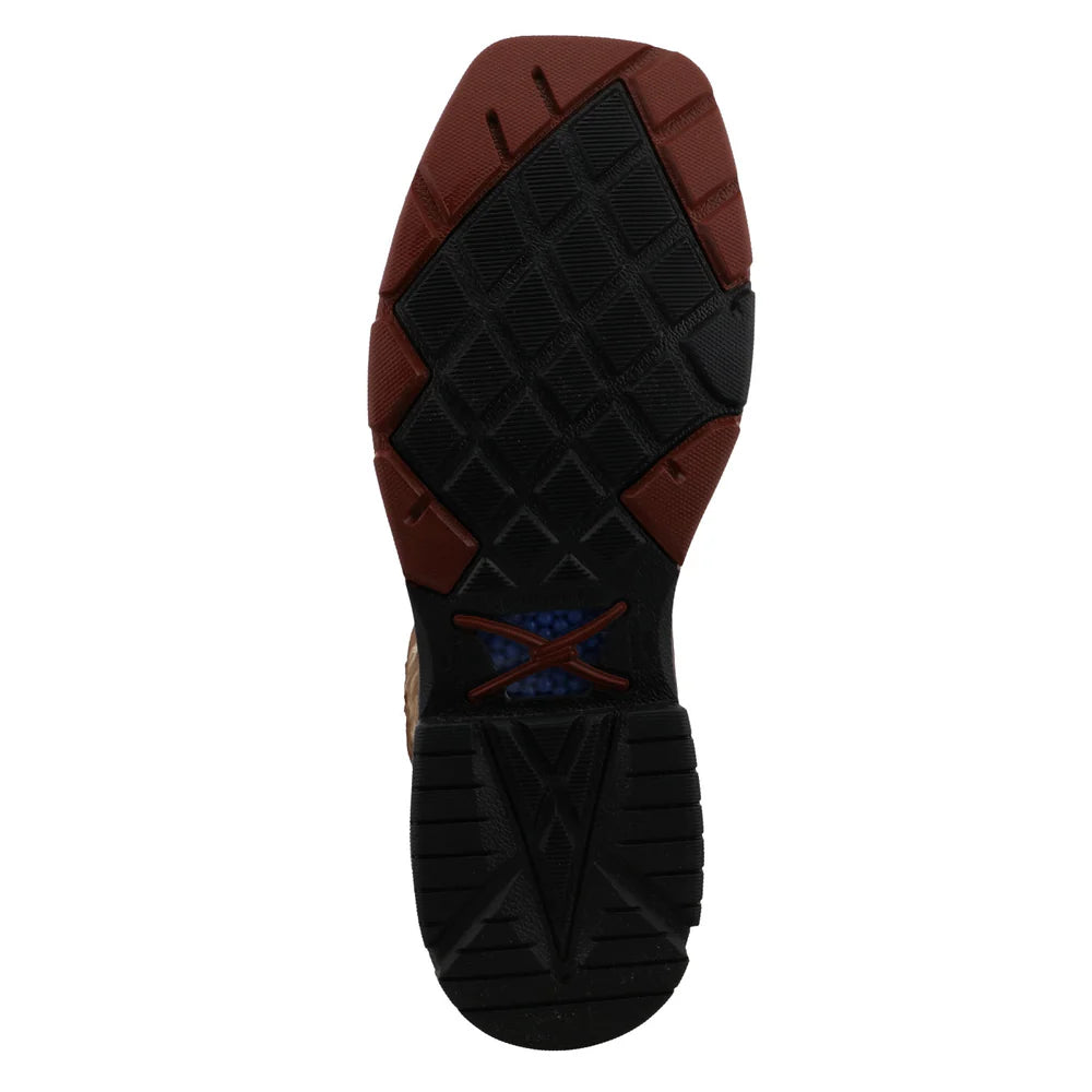 TWISTED X  Men's Alloy Safaty Toe Rustic Brown& Lion Tan Work Boot MXBAW05