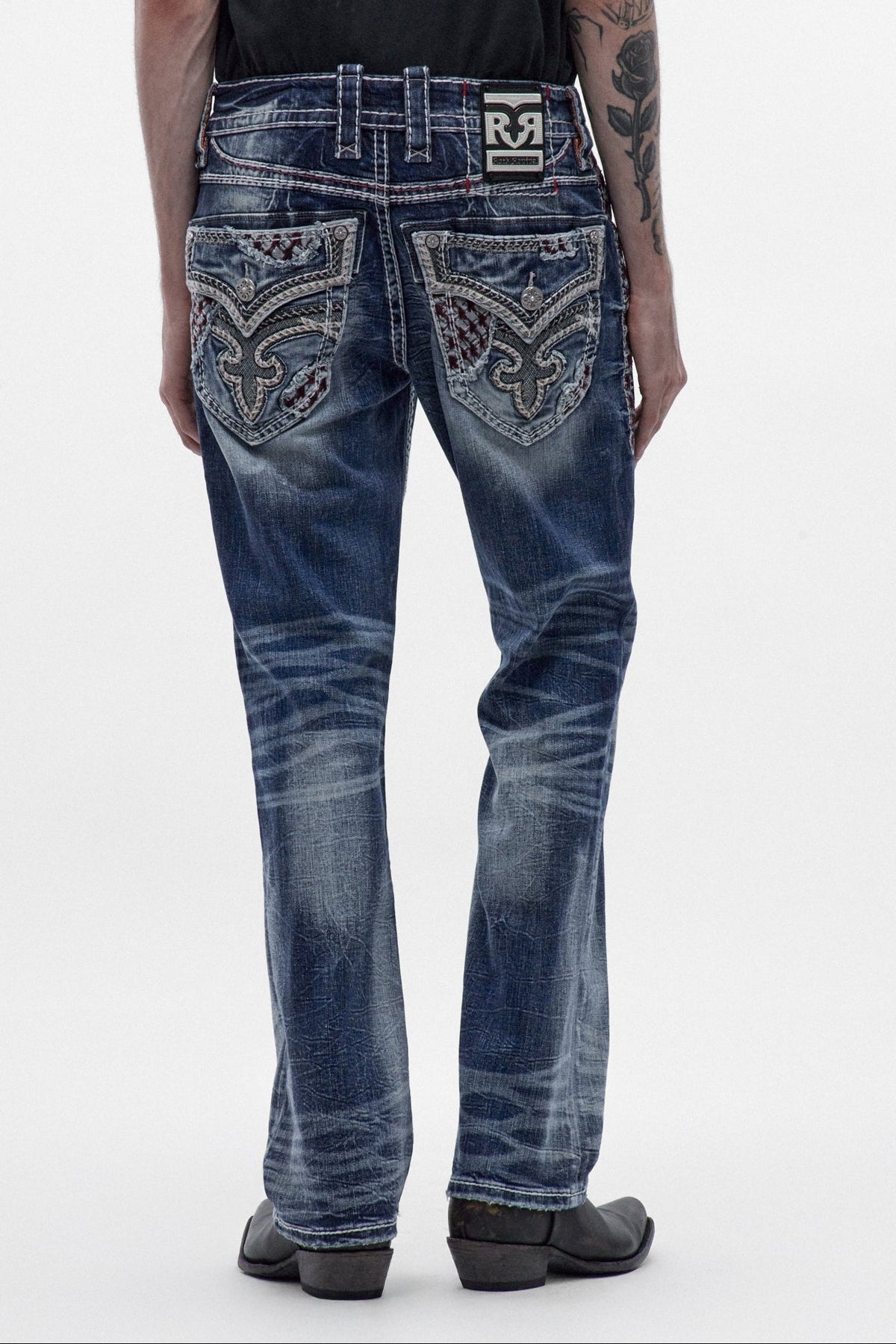 Rock Revival Men's Ozzy Medium Blue Bootcut Jean RP3781B203R - photo 2