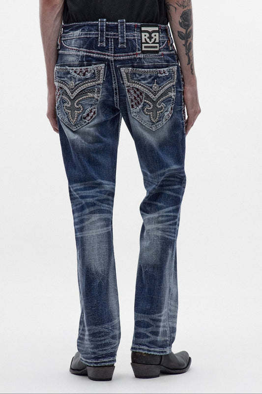 Rock Revival Men's Ozzy Medium Blue Bootcut Jean RP3781B203R - photo 2