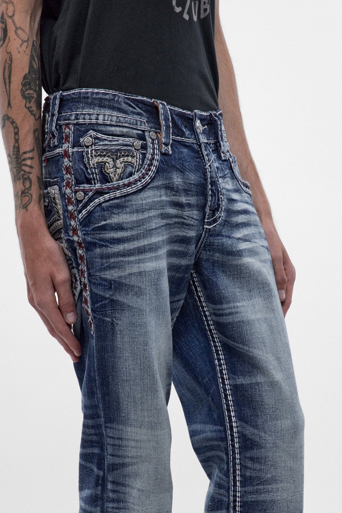 Rock Revival Men's Ozzy Medium Blue Bootcut Jean RP3781B203R - photo 5