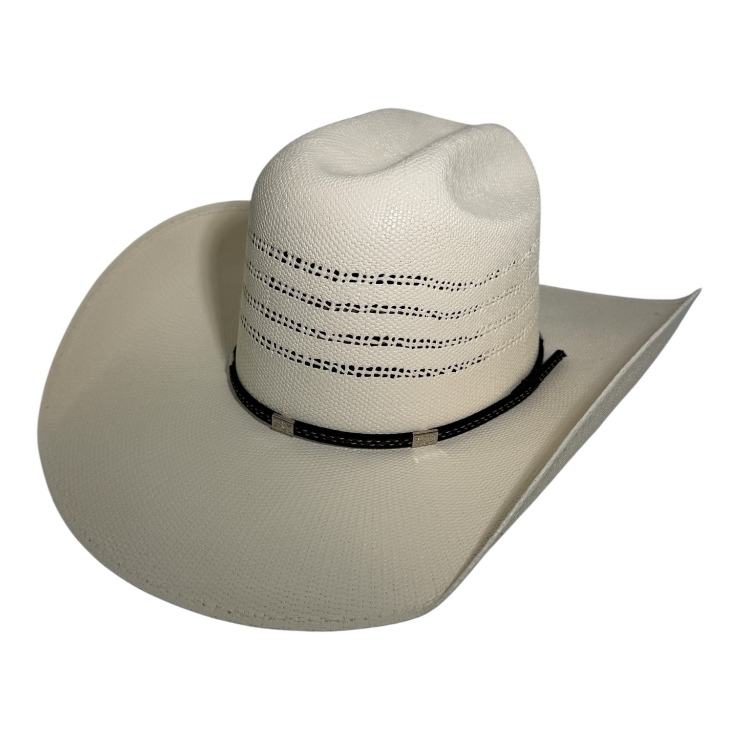 Bullhide High Stake 25X cowboy hat in natural straw with Aztec print underbrim