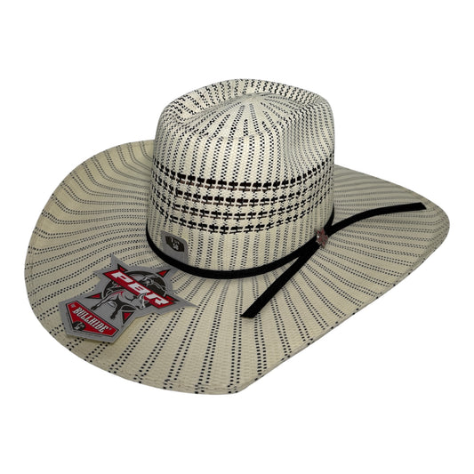 Bullhide PBR Keep Ridin 25X cowboy hat in natural straw with black accents
