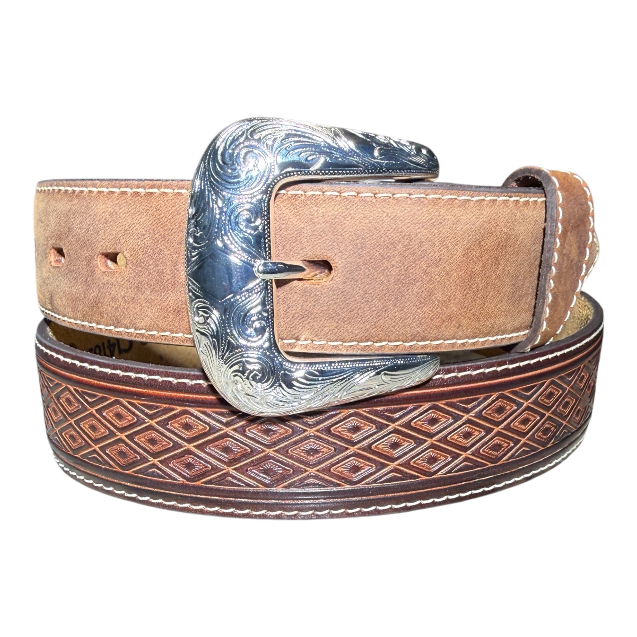 Justin C14185 Brown Diamond Ridge Belt | Teres Western Wear