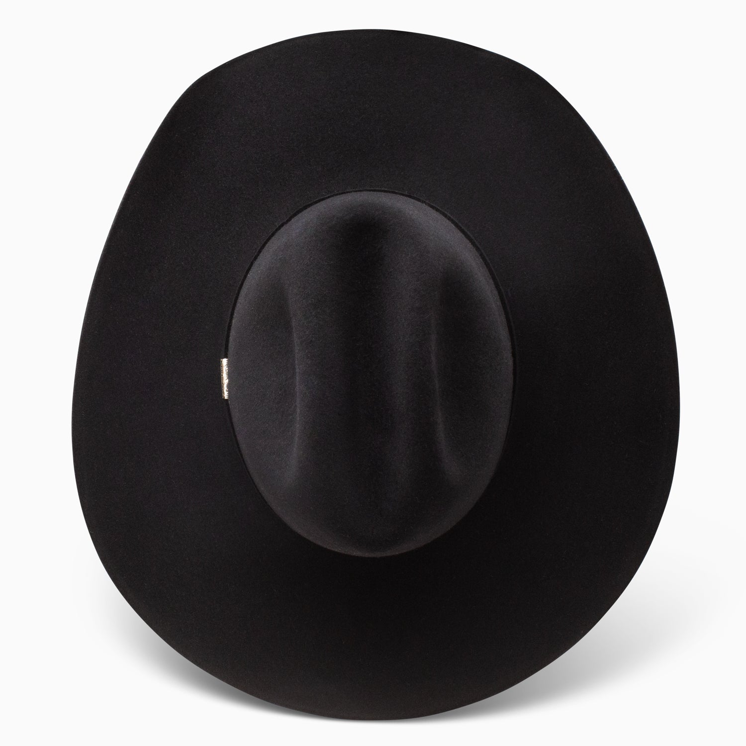 Resistol Ranch Road 6X black cowboy hat metal pick detail