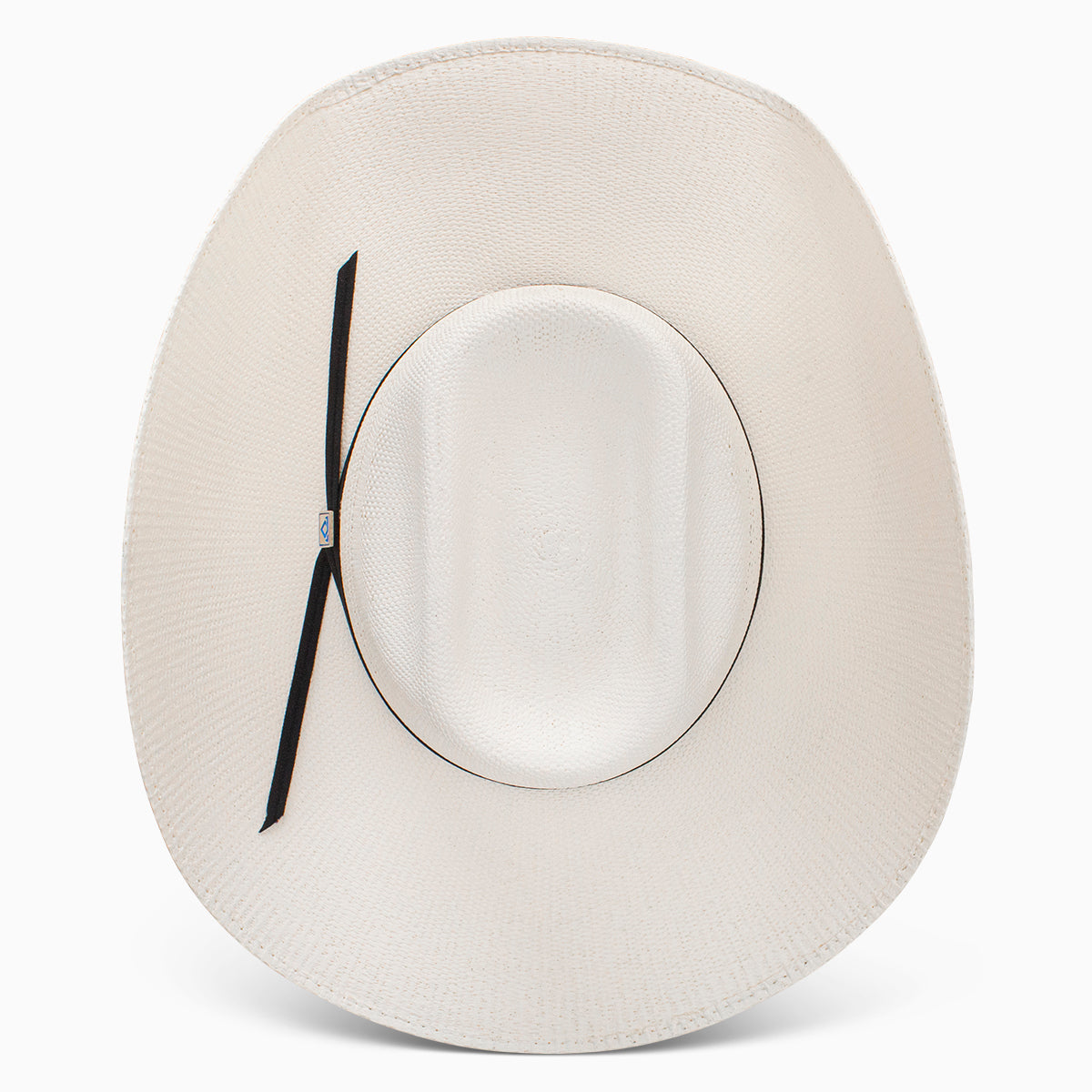 Resistol Drexal straw hat, black ribbon hatband with CoJo logo pendant