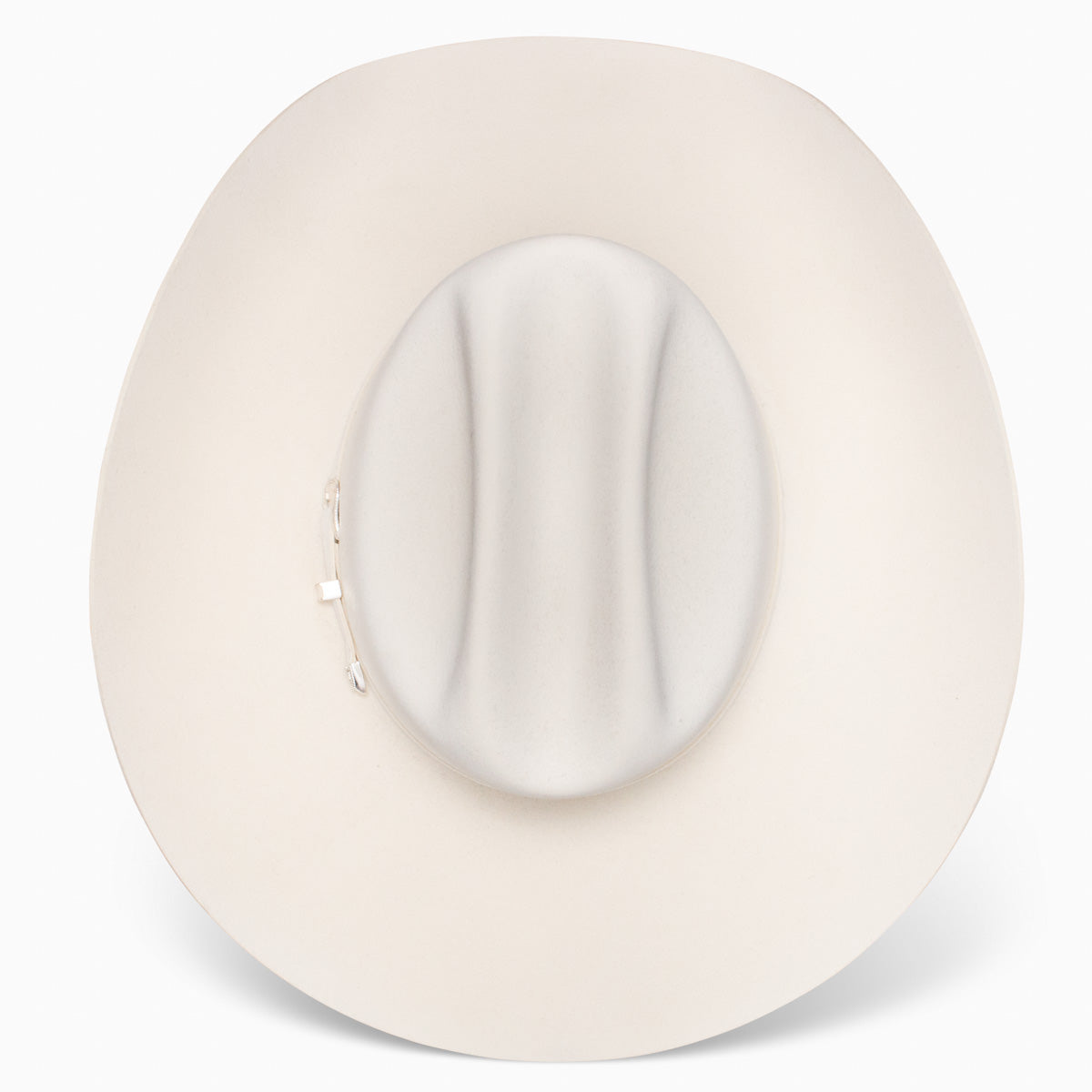 Resistol Pageant 4X white cowboy hat crown detail