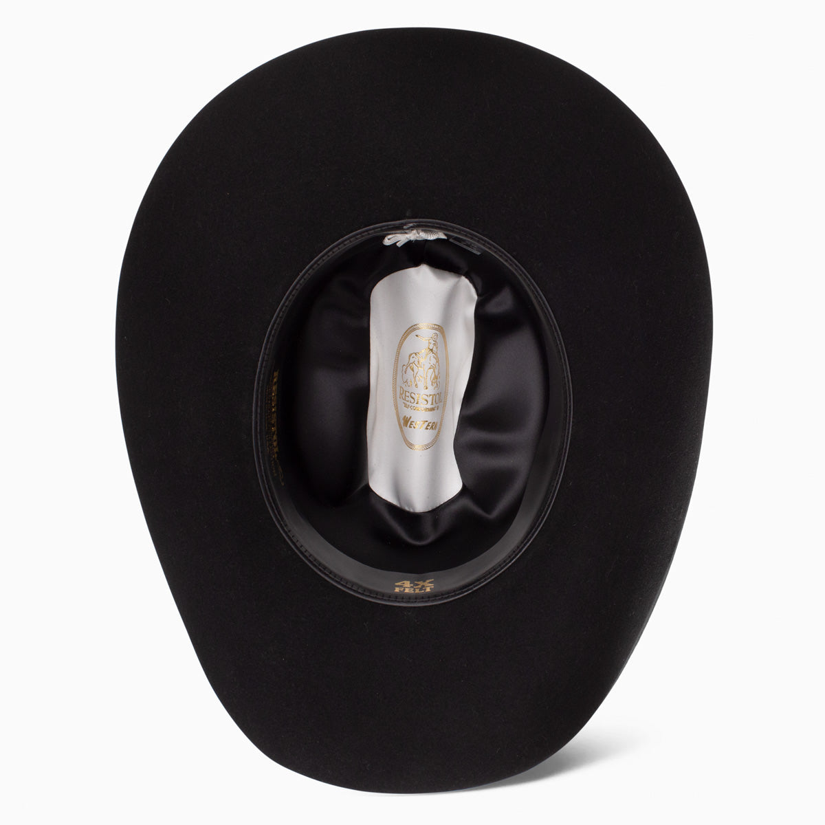 Resistol Sonora 4X black cowboy hat hatband and buckle detail