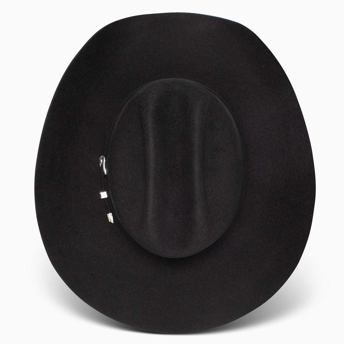 Resistol Tucker black cowboy hat hatband with silver buckle