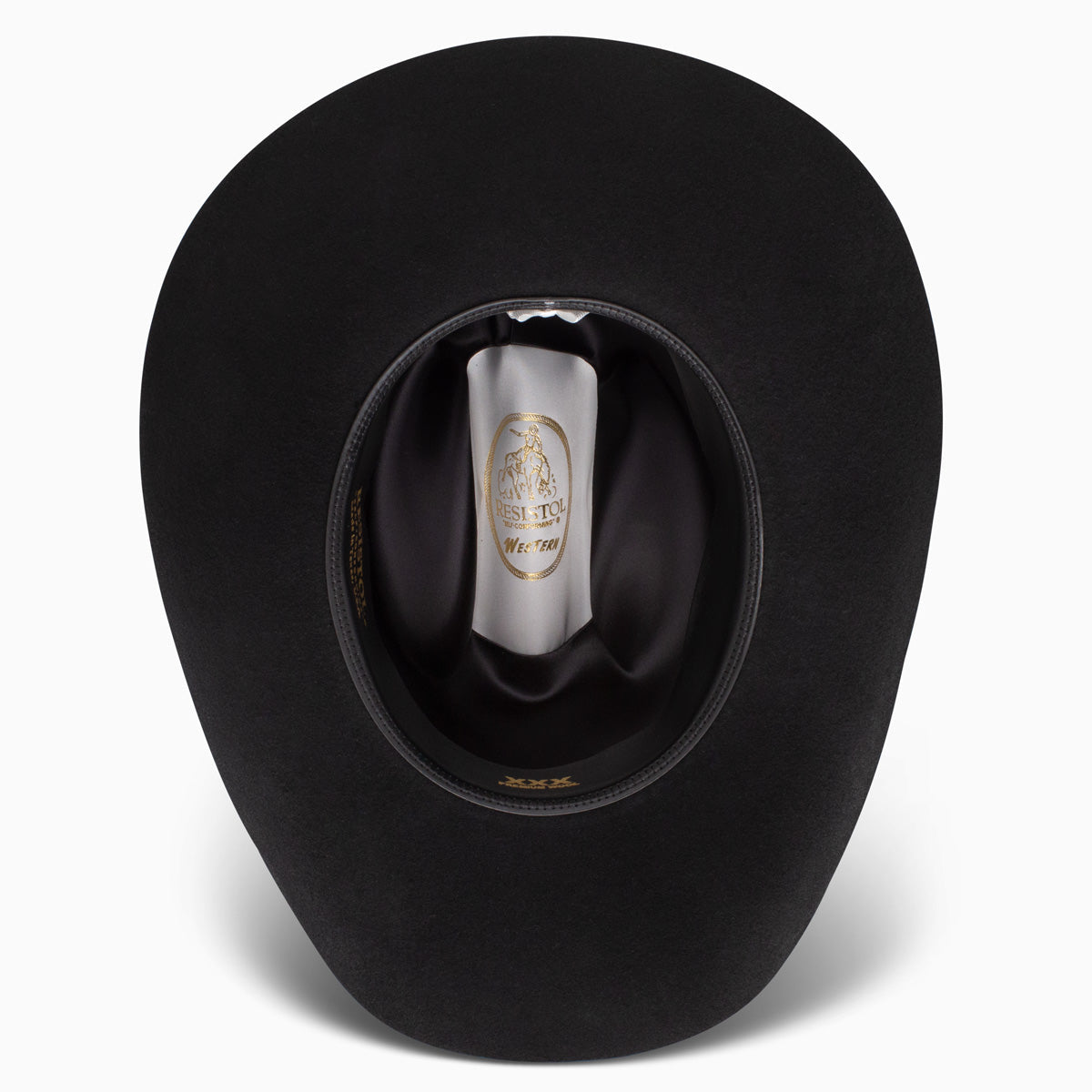 Resistol Tucker black cowboy hat back view