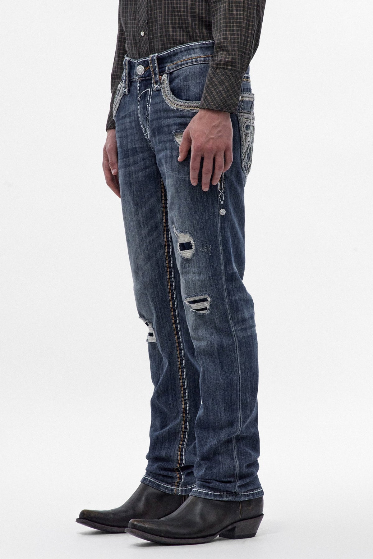 Rock Revival Men's Rylee Dark Blue Straight Leg Jean RP5799J202R - photo 5