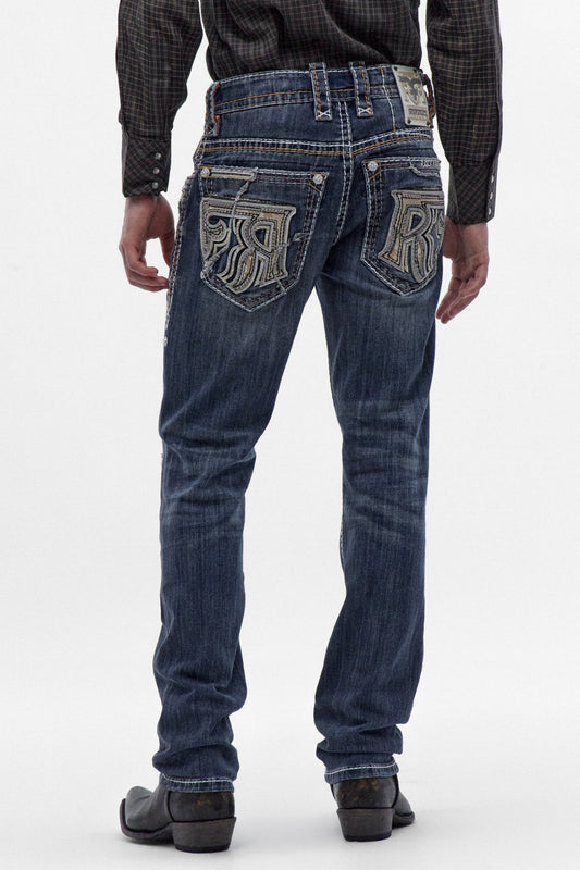 Rock Revival Men's Rylee Dark Blue Straight Leg Jean RP5799J202R - photo 2