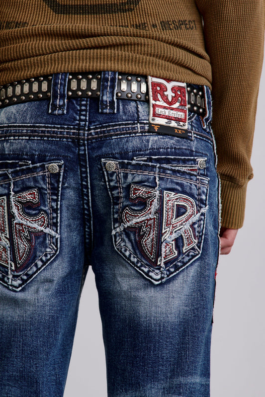 Rock Revival Men's Merlot Medium Blue Straight Leg Jean RP5673J202R - photo 2