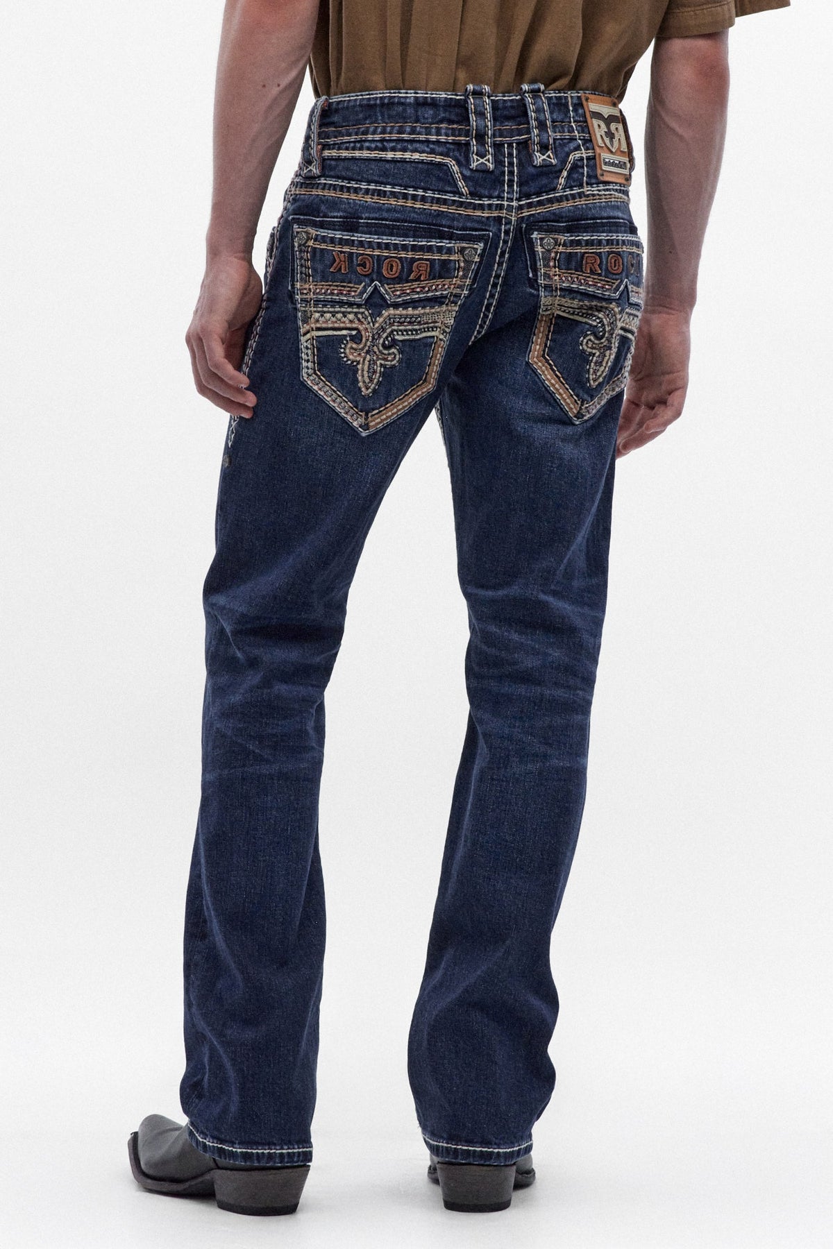 Rock Revival Men's Santiago Dark Blue Bootcut Jean RP3848B208R - photo 1