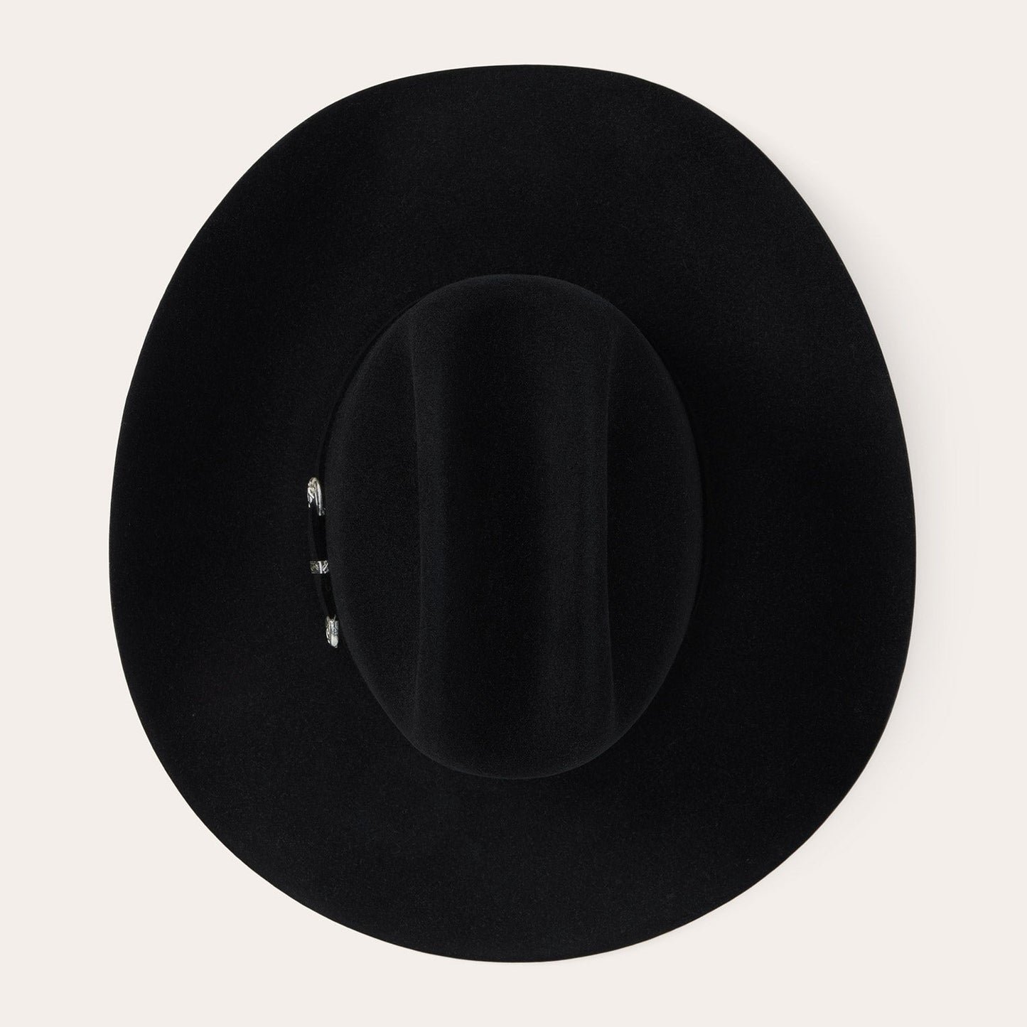 Stetson Mezcal 6X black cowboy hat crown detail