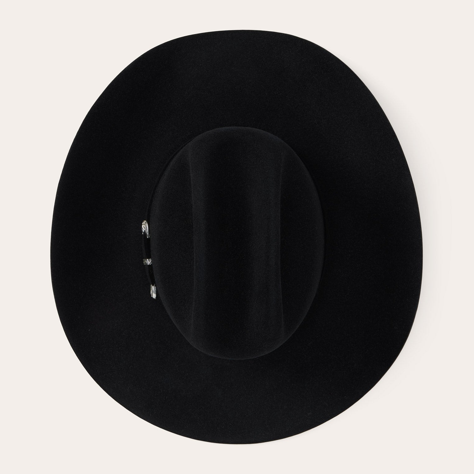 Stetson Mezcal 6X black cowboy hat crown detail