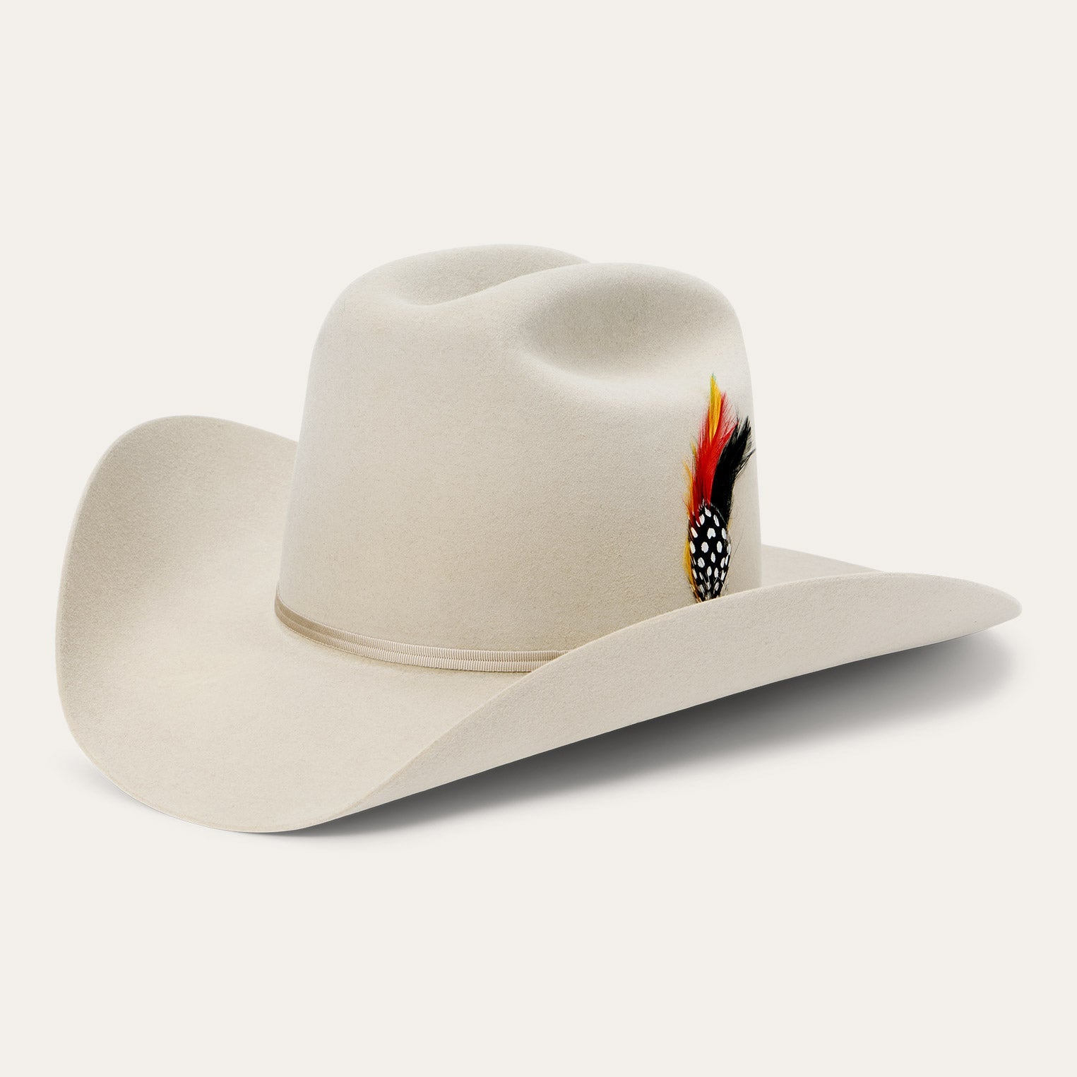 Stetson Rancher 6X silverbelly cowboy hat side view
