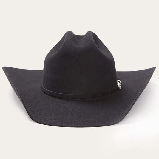 Stetson Brenham 4X black wool felt cowboy hat, front view