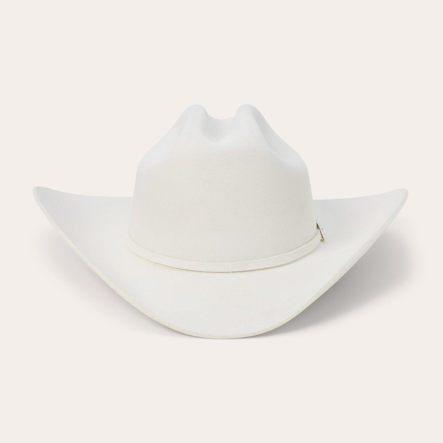 Stetson Deadwood 4X white wool felt cowboy hat, front view