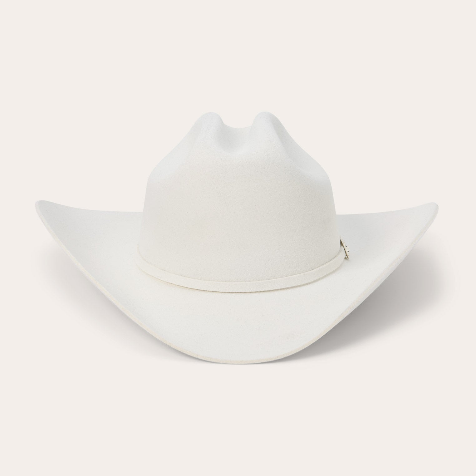 Stetson Deadwood 4X white wool felt cowboy hat, front view