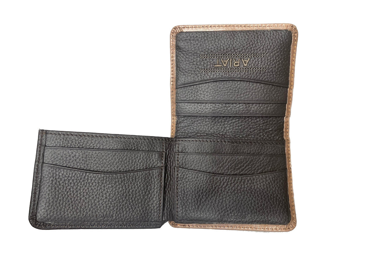 Ariat Tan Embroidered Bi-fold Rodeo Wallet w/ Aztec Inlay A3543608