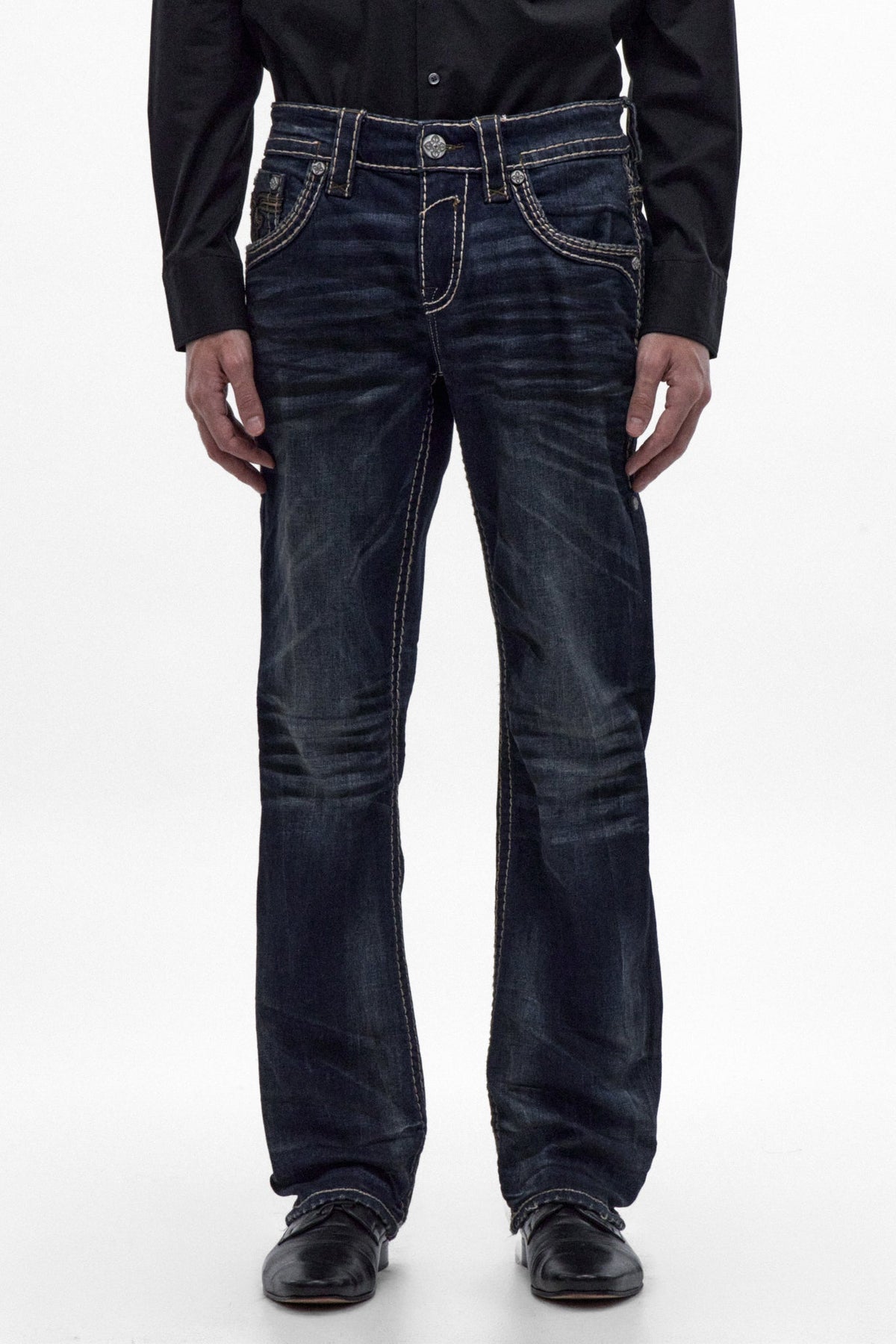 Rock Revival Men's Wes Vintage Blue Bootcut Jean RP5811B205R - photo 2