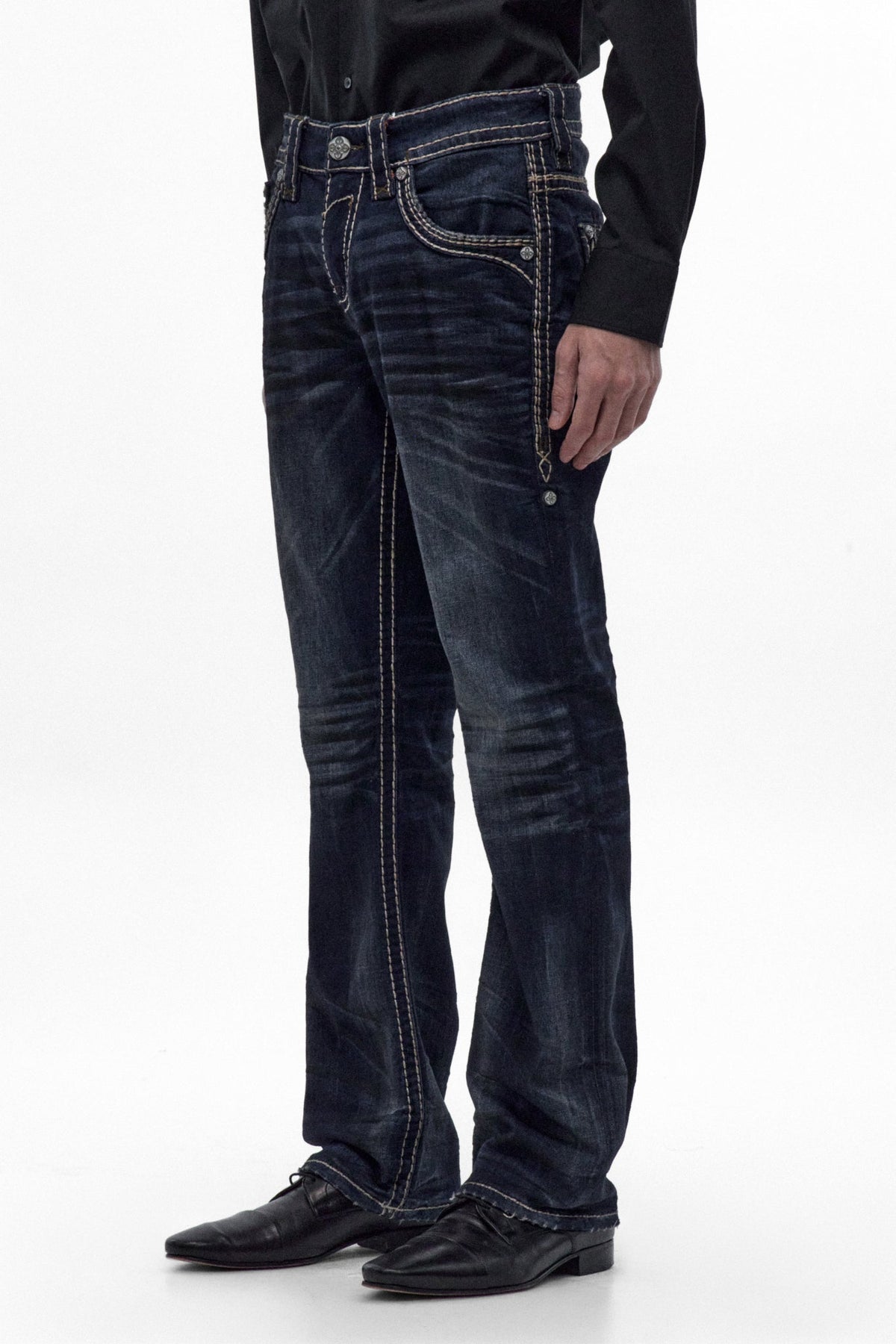 Rock Revival Men's Wes Vintage Blue Bootcut Jean RP5811B205R - photo 3