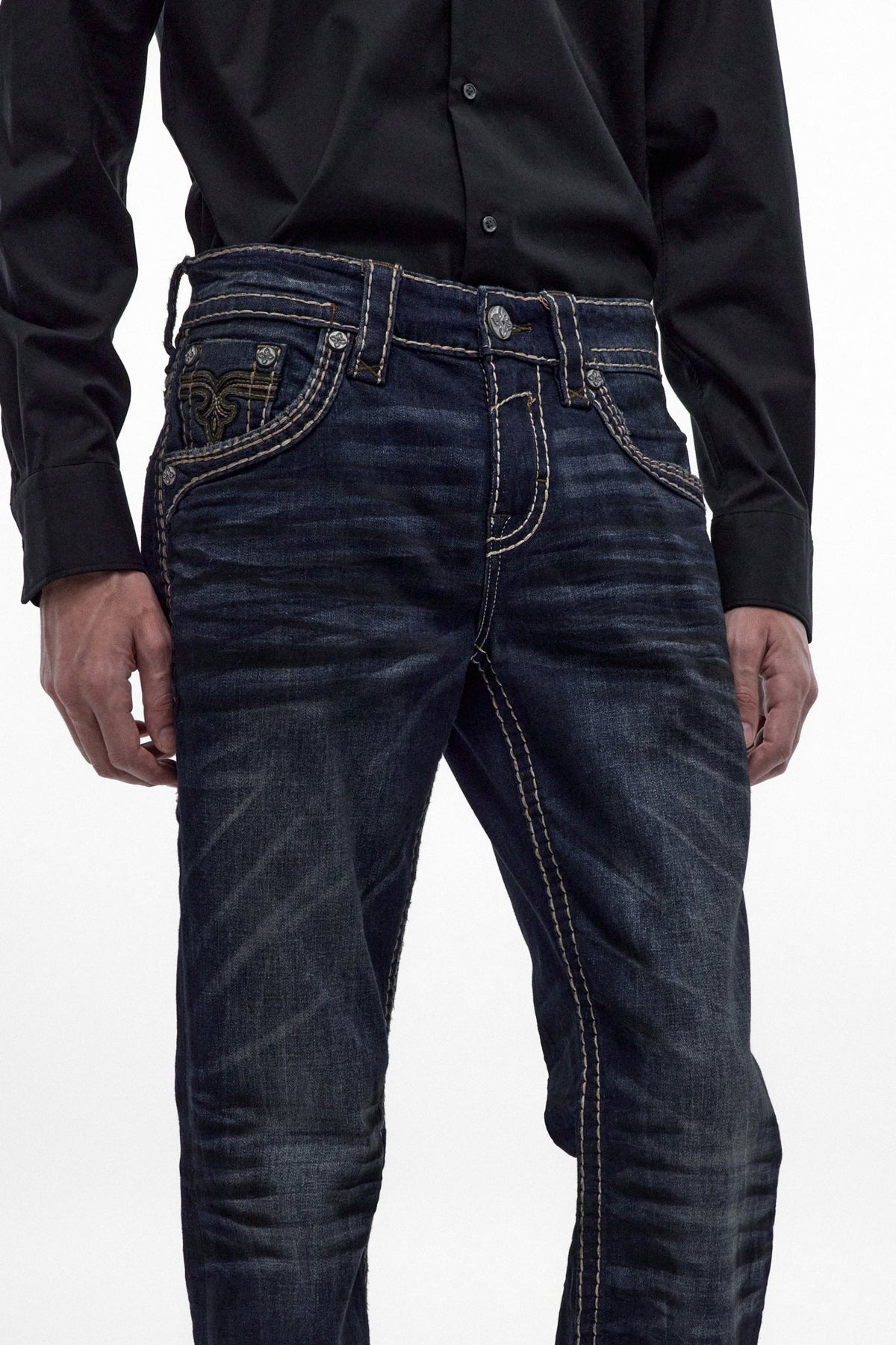 Rock Revival Men's Wes Vintage Blue Bootcut Jean RP5811B205R - photo 4