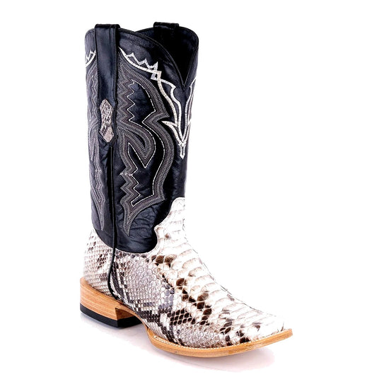 Tanner Mark Python Exotic Leather Cowboy Boots Black Volcano TMX208113 EE