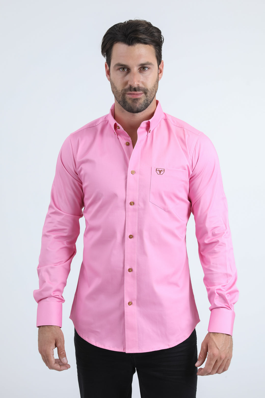 Platini CTL11055 men's Cattle Dress Shirt in hot pink, front view