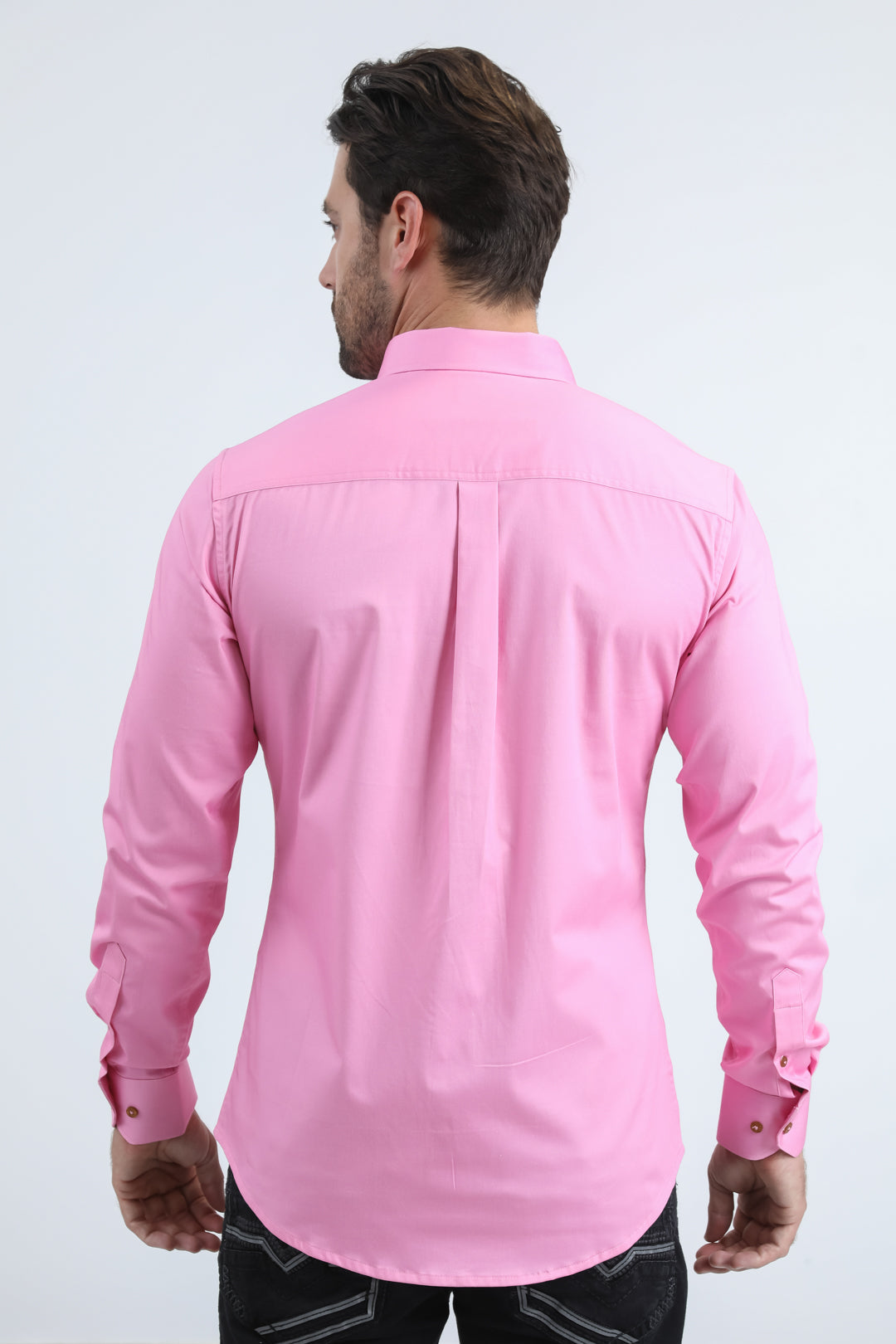 Platini CTL11055 Cattle Dress Shirt in hot pink, back view