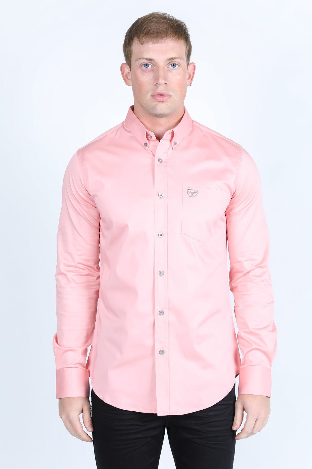 Platini CTL9826 men's Cattle Dress Shirt in pink, front view
