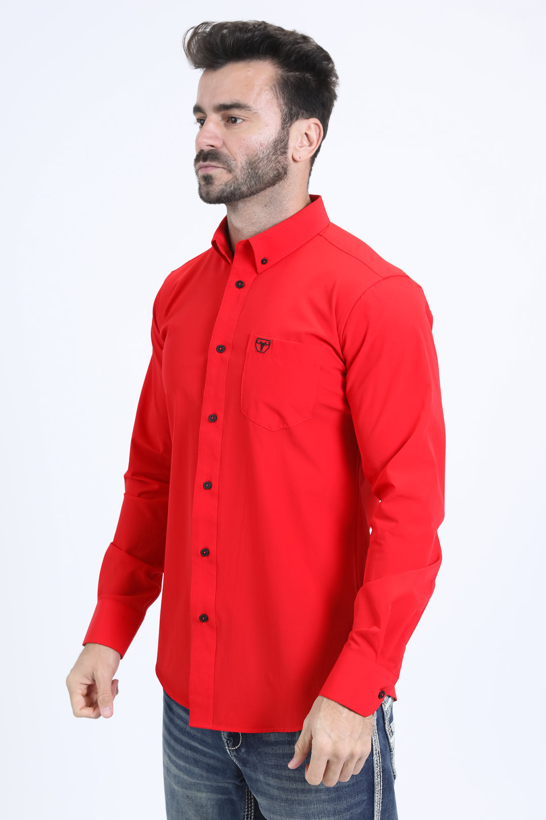 Platini CTL10700 Cattle Dress Shirt in red, side view