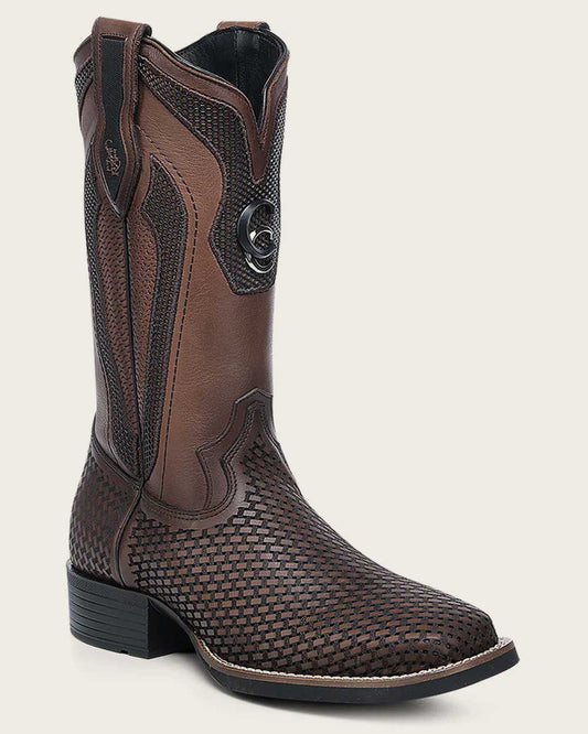 CUADRA CU984-L Men Honey Embroidery & Laser Square Toe