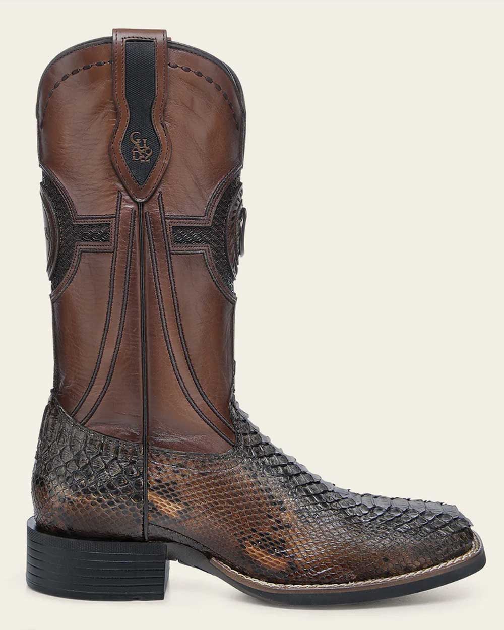Cuadra Python Western Boot Honey  Square Toe CU978-L