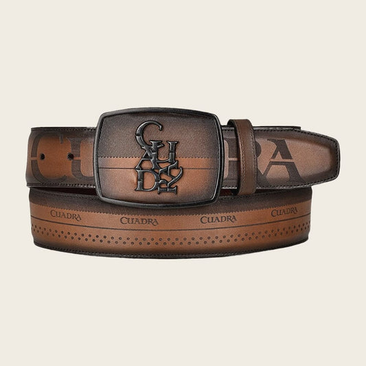Cuadra Men's Western Black Belt Hand-Painted in Bovine Leather BC314