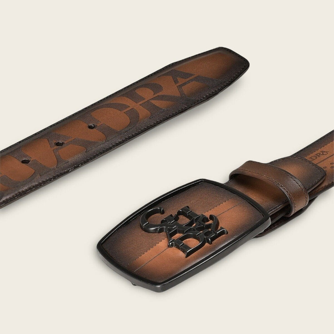 Cuadra Men's Western Black Belt Hand-Painted in Bovine Leather BC314