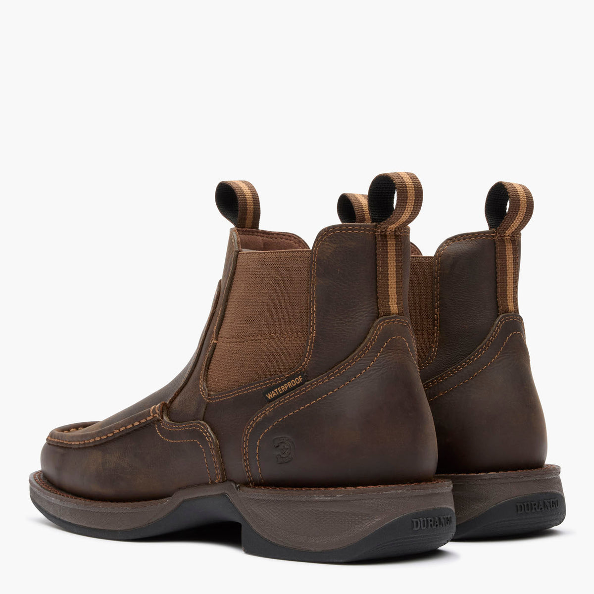 Durango DDB0543 men's dark earth Chelsea boots, pair back view