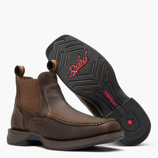 Durango DDB0543 men's dark earth Chelsea boot, slip-resisting Ultra-Lite outsole